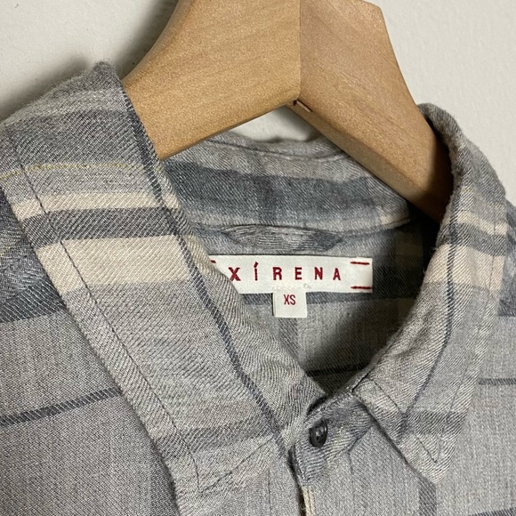 Xirena Shelby Gray Plaid Flannel Long Sleeve Button Up Shirt - Picture 7 of 11